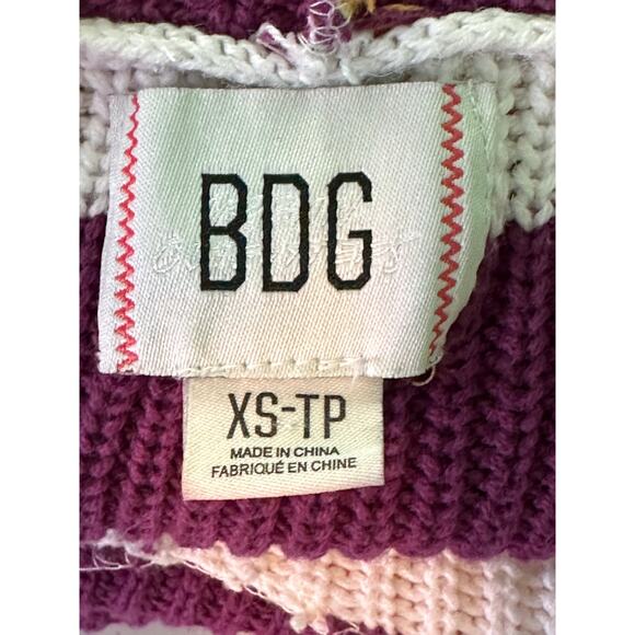 BDG colorful vibrant striped slouchy knit hoodie sweater Vest Size XS - Picture 3 of 14